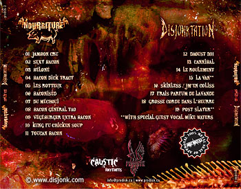 Design de l'airrière de la pochette (jaquette) du CD